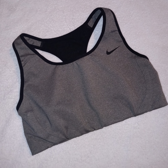 Nike | Dri -Fit Grey & Black Sports Bra Size Small - Picture 1 of 16